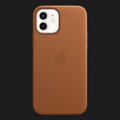 Оригинальный чехол Apple Leather Case with MagSafe для iPhone 12 mini (Saddle Brown) (MHK93)
